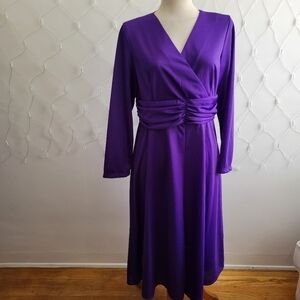 Vintage Purple Flare Dress / Purple / Size 14